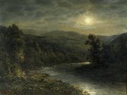unknow artist Moonlight on the Delaware River Germany oil painting artist